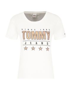 Tommy Jeans t-shirt Slim Metallic T biały XS Kolor biały Rozmiar1 XS