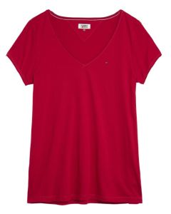 Tommy Jeans t-shirt TJW Soft Jersey V-Neck Tee czerwony S Kolor krwista czerwień Rozmiar1 S