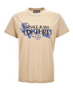 Versace Jeans t-shirt  78GAHC05 CJ01C 727 beżowy M Kolor beżowy Rozmiar1 M
