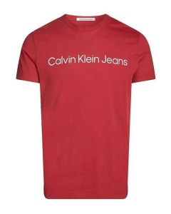 CKJ t-shirt J30J322344 XA0 bordowy