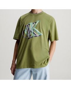 CKJ t-shirt J30J325201 L9N oliwkowy