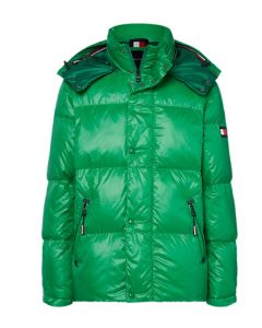 Tommy Hilfiger kurtka Shiny Hooded Bomber zielony M Kolor zielony Rozmiar1 M