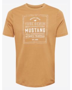 Mustang t-shirt Alex Print 1012142 3299 brązowy S Kolor brązowy Rozmiar1 S