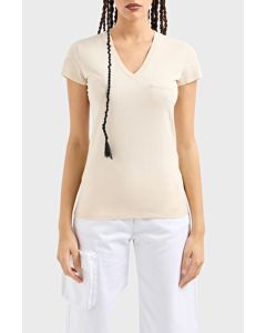 AX t-shirt 3DYT26  YJ3RZ beżowy 