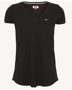 Tommy Jeans t-shirt TJW Soft Jersey V-NE czarny XXS Kolor czarny Rozmiar1 XXS