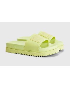 TJ klapki Tommy Jeans Elev Fltfrm limonka