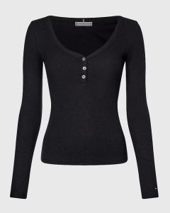 Tommy Hilfiger t-shirt Slim Modal RIB Henley Long SLV