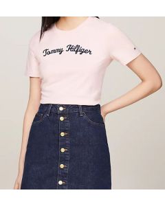 TH t-shirt WW0WW42589 DW5 pudrowy 